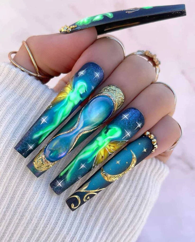 15 Stylish Acrylic Nail Arts Designs For Girls 17 Acrylic Nails Design Ideas3