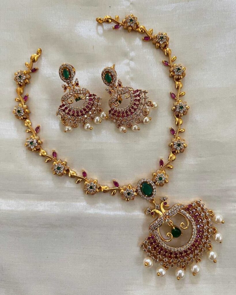 New South Indian jewelry Design With Earring