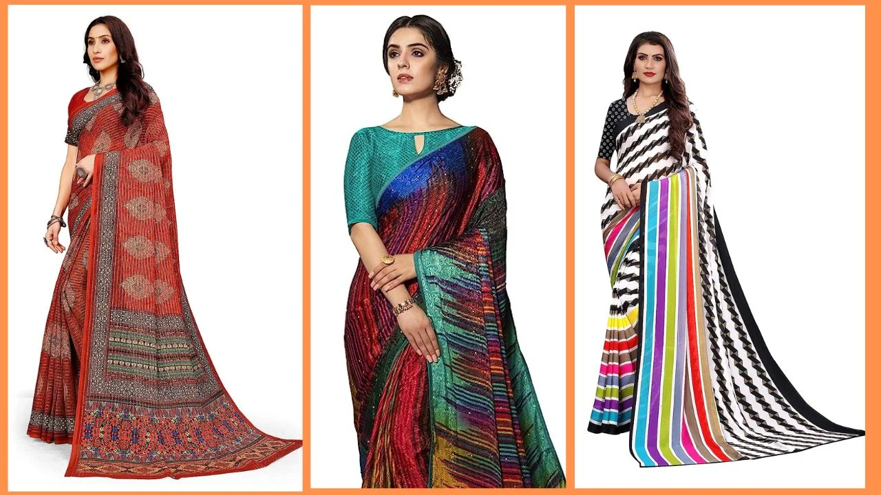 Multi Color Printed Sarees Available on Amazon 4 Multicolor saree