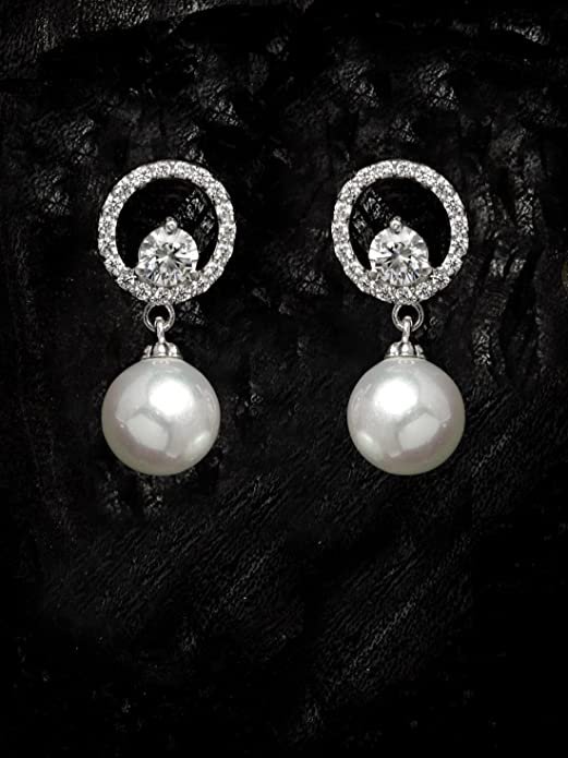 Earrings Design : Silver And Pearls Earrings Design