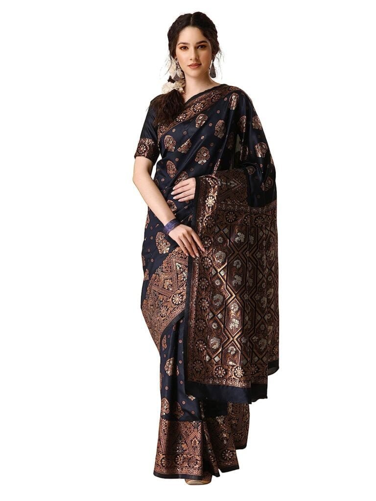 Women's Silk Blend Woven Banarasi Saree