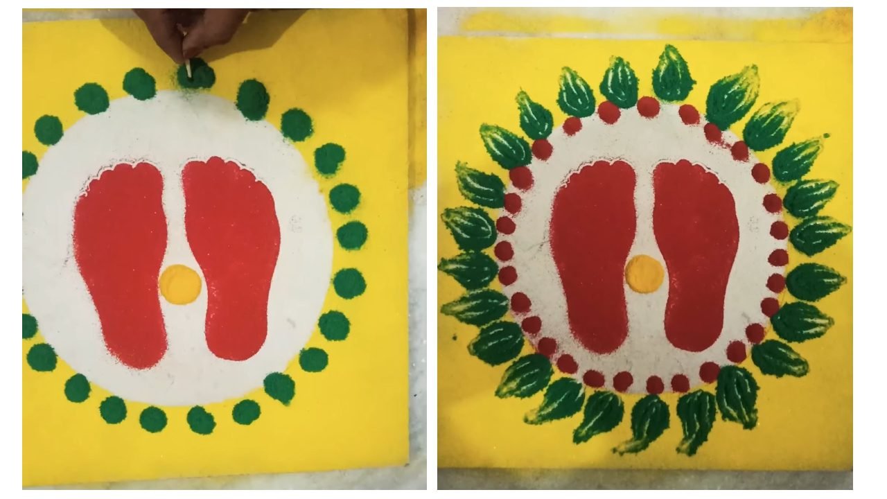 Easy Diwali Rangoli Design 1