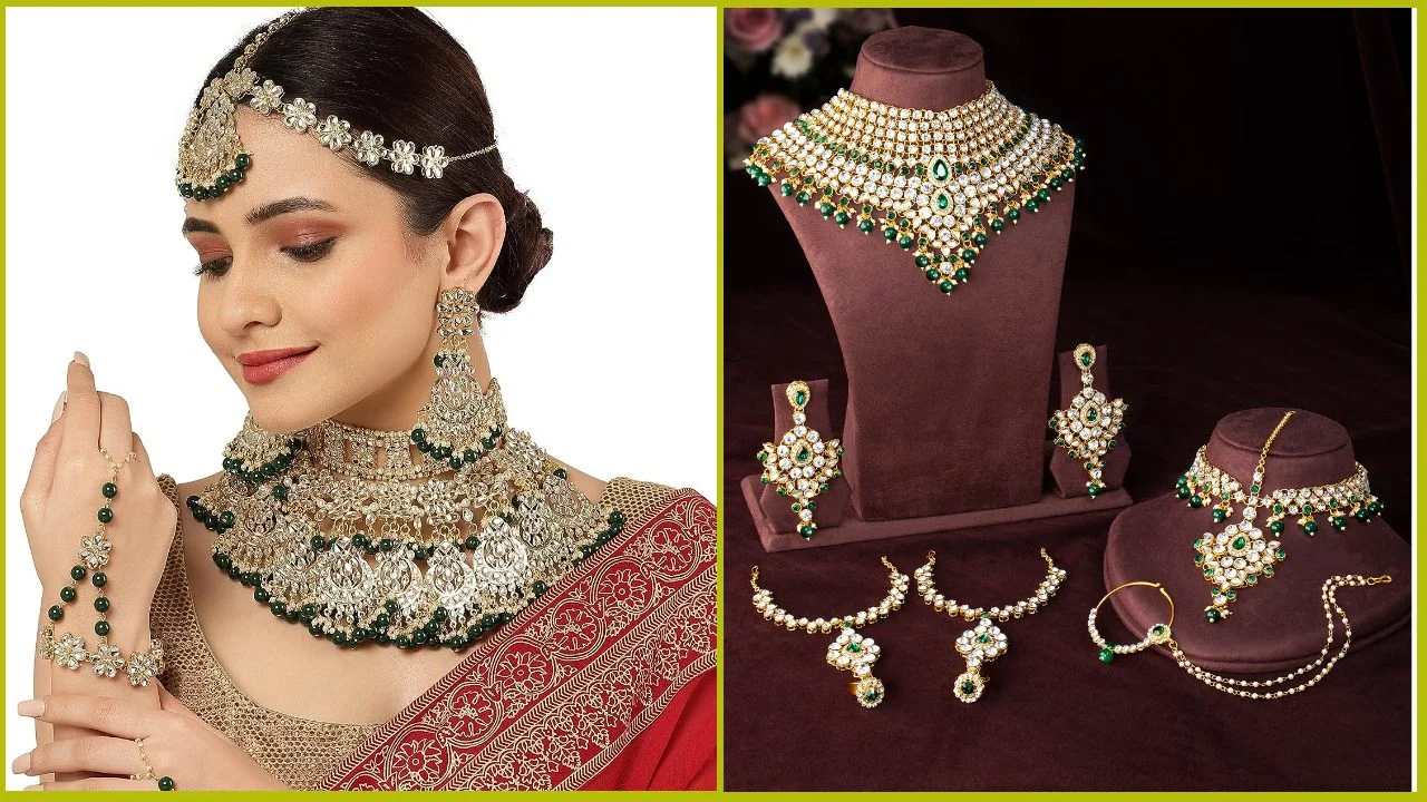 Jewellery Set : Stylish Handcrafted Kundan Bridal Jewellery Set 4 Kundan Bridal Jewellery Set
