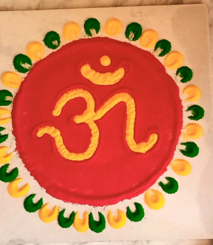 Om Rangoli design Navratri Rangoli design shorts shortvideo 0 56 screenshot e1693501768923