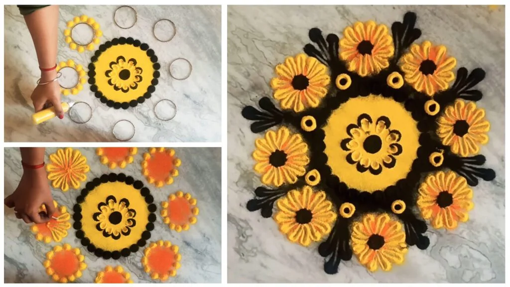 Simple Rangoli Design for Ganesh Chaturthi