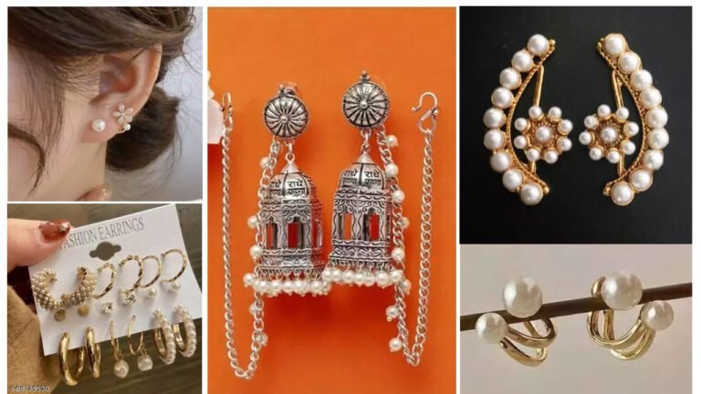 Earrings Design : New Pearls Earrings Design For Girls under 1000