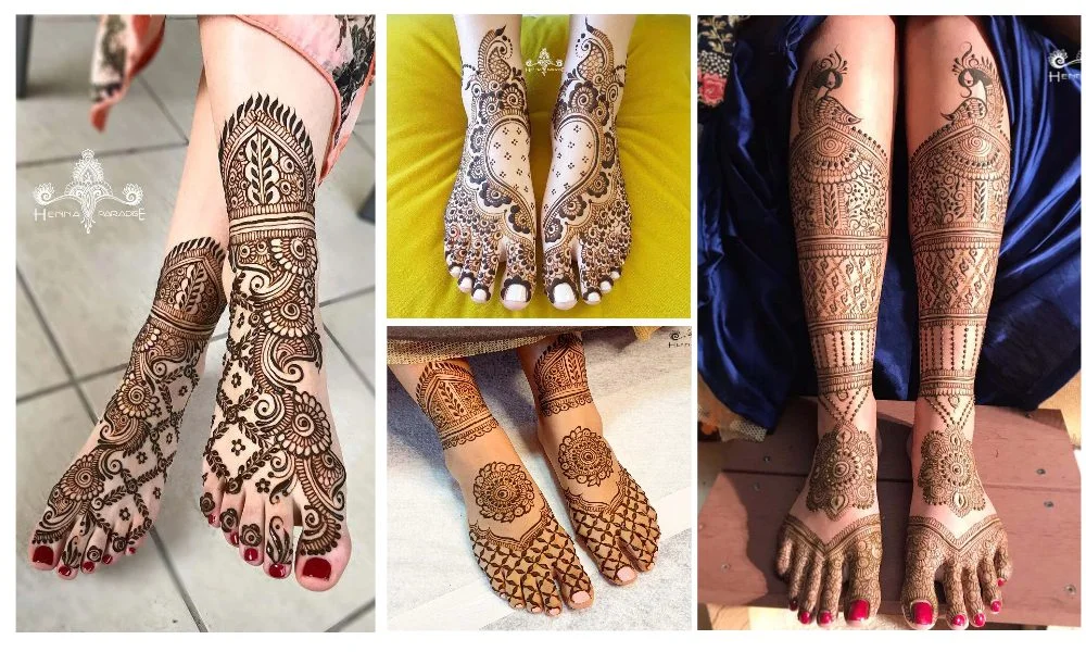 Legs Mehndi Design For Bridal दुल्हन के लिए मेहंदी डिजाइन 3 Legs Mehndi Design