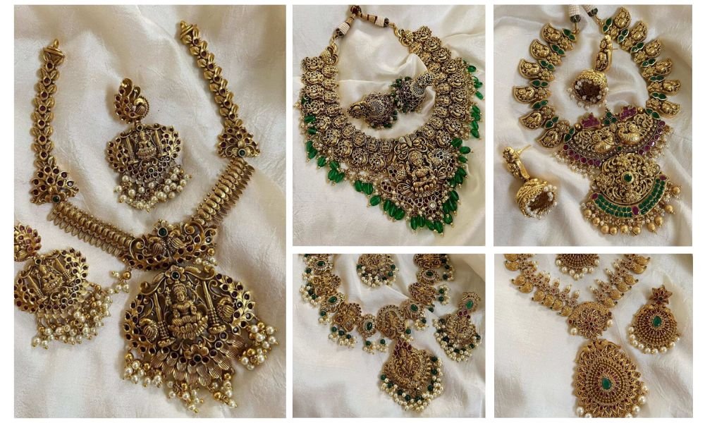 South Indian Antique Choker Necklace Set Design