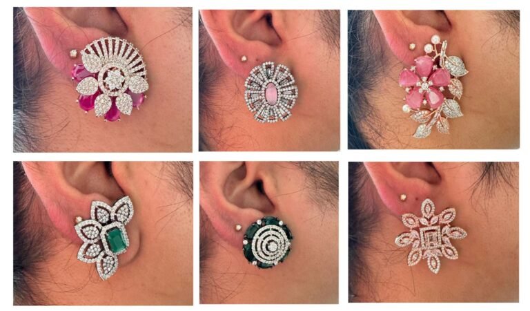 Stylish American Diamonds Stud Earrings Design For Girls