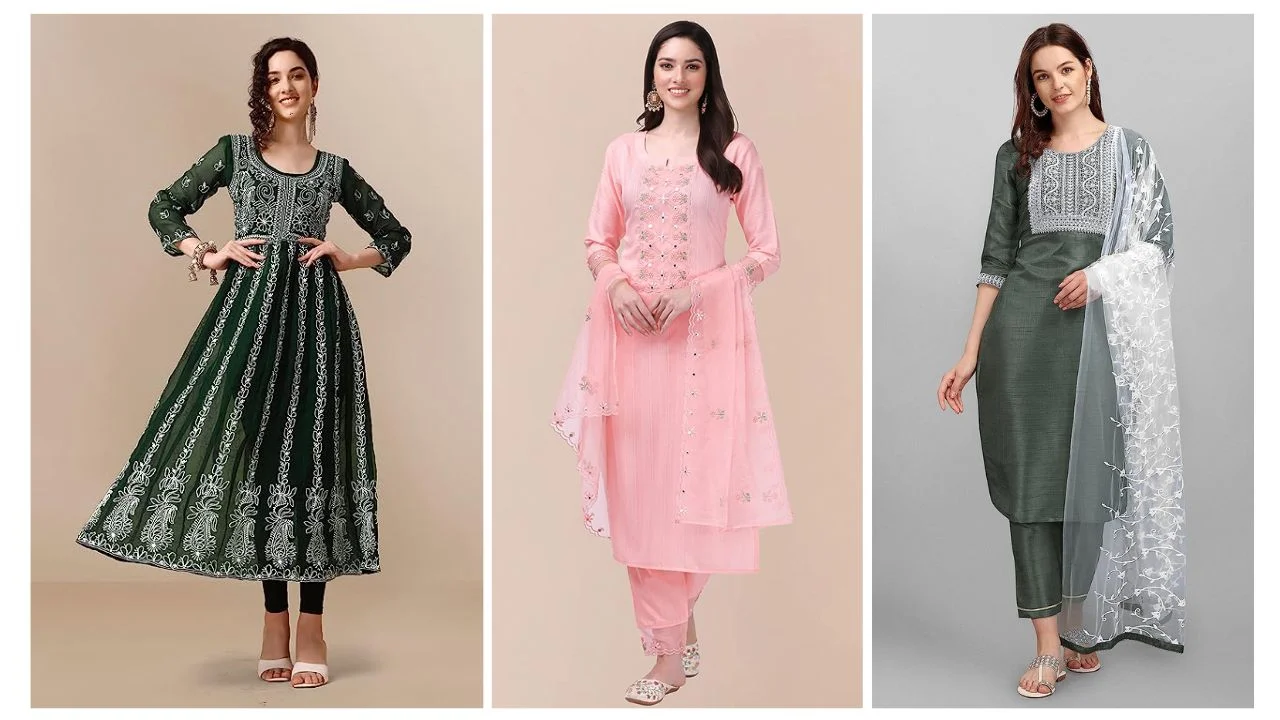 Latest Kurti Design For Girls 3 EmbroideryKurtaset19772