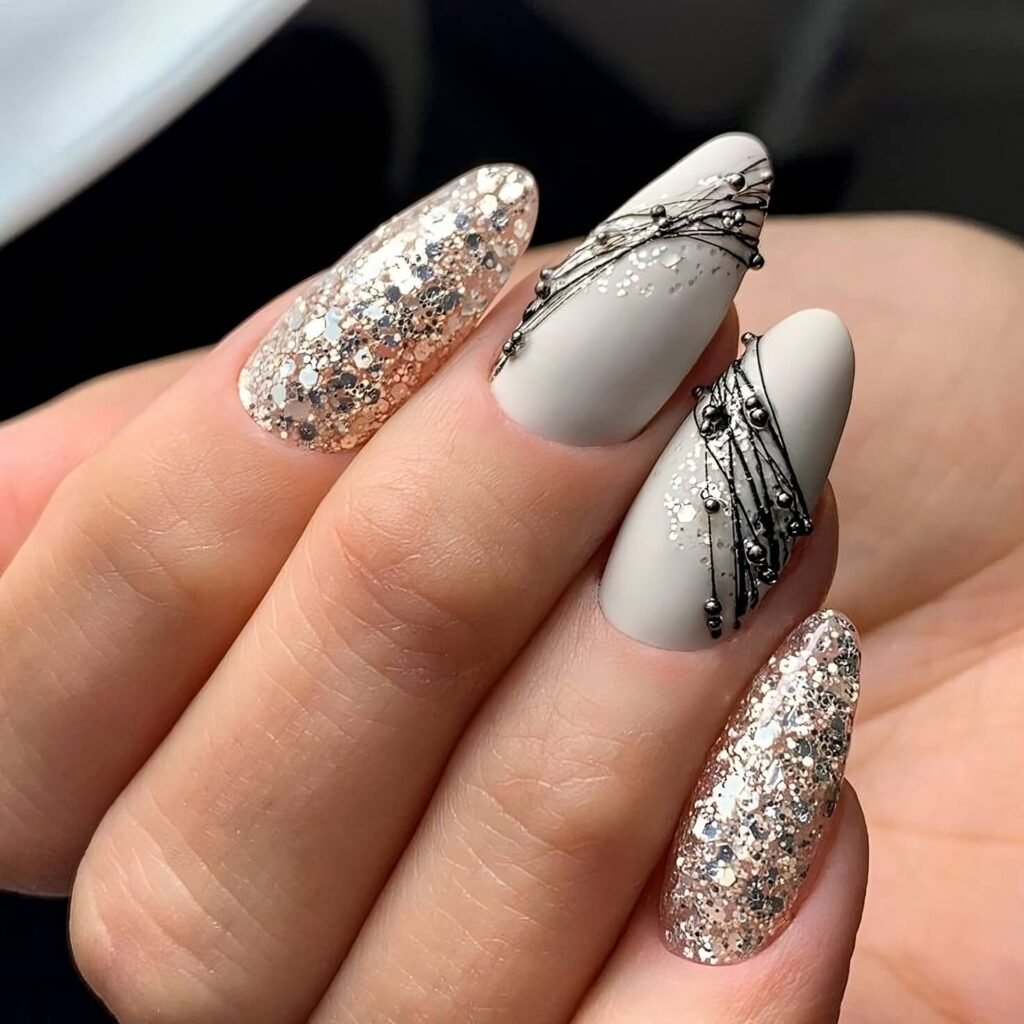10 Diamonds Nails Design Ideas