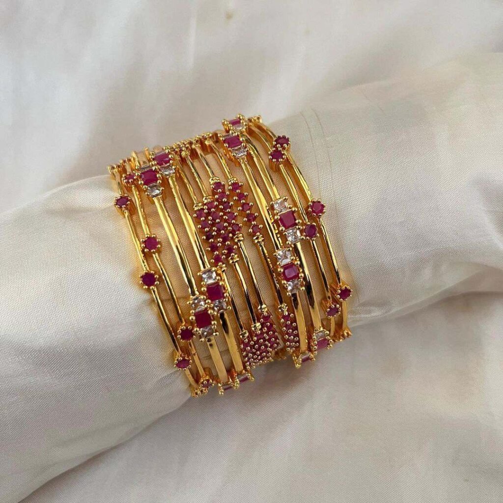 New Gold Plated Bangles Designs For Girls