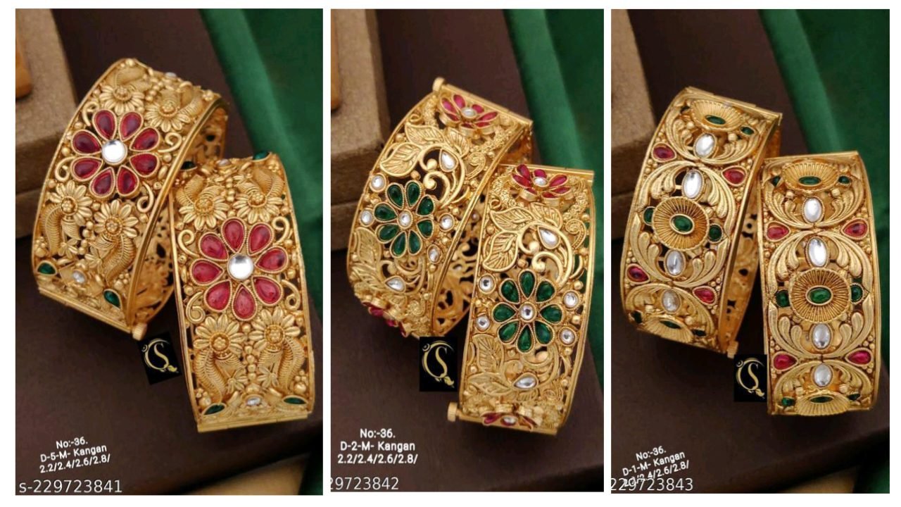 Bangle Design : Traditional Gold plated Bangle Design For Girls 3 18535418288