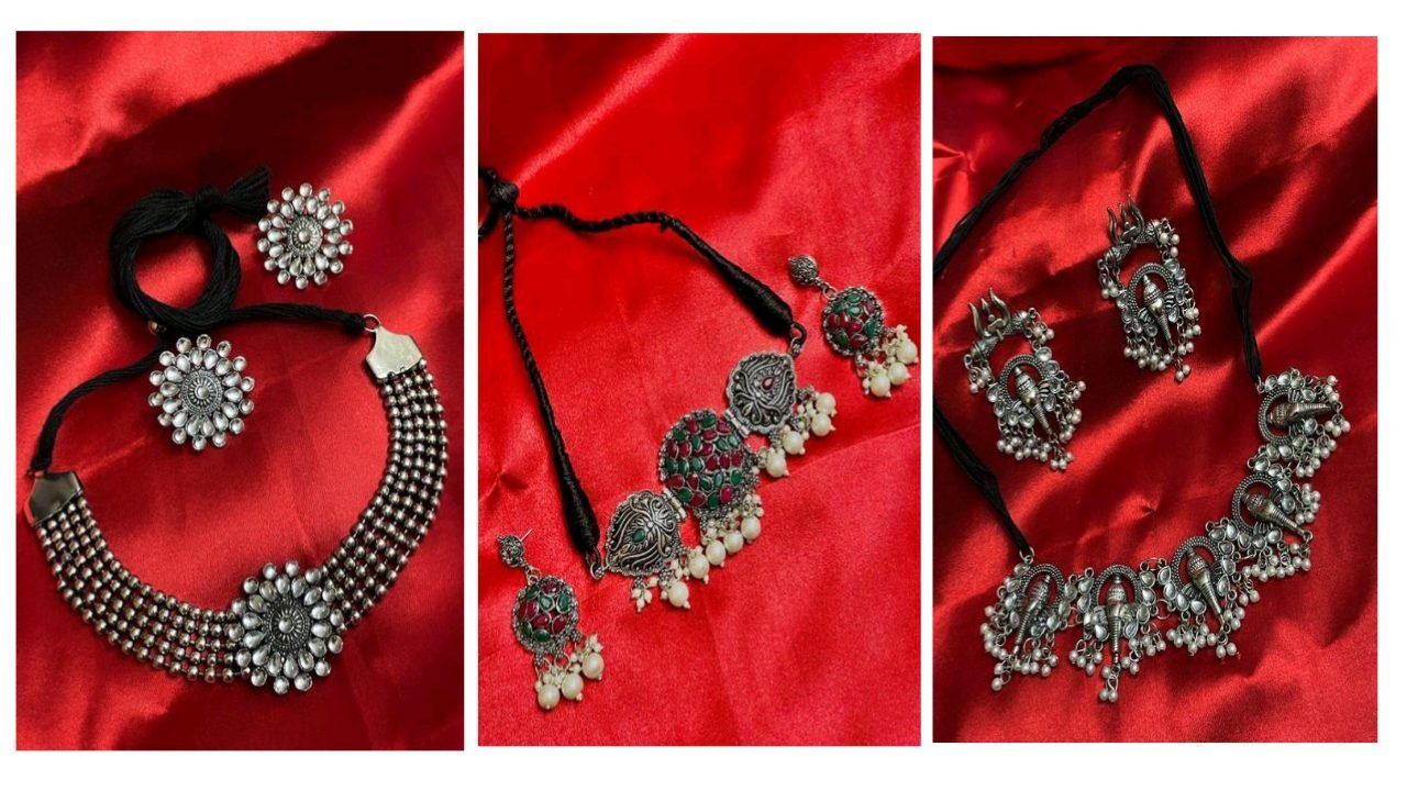 Beautiful Oxidised Jewellery set with Earrings