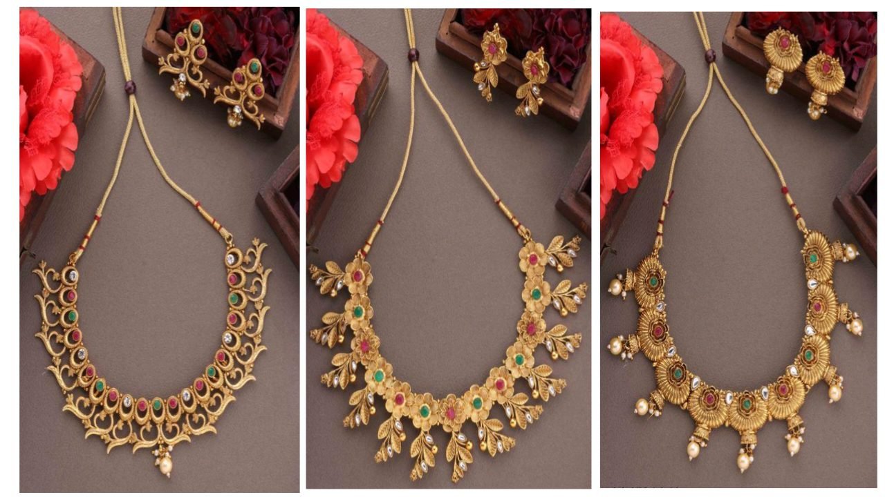 Jewellery Design : Trendy Choker Necklace Design For Girls