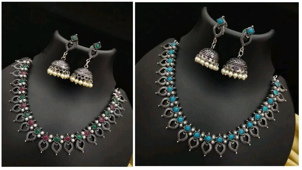 Jewellery design : German Silver Jewellery Set 4 German Silver Necklace7