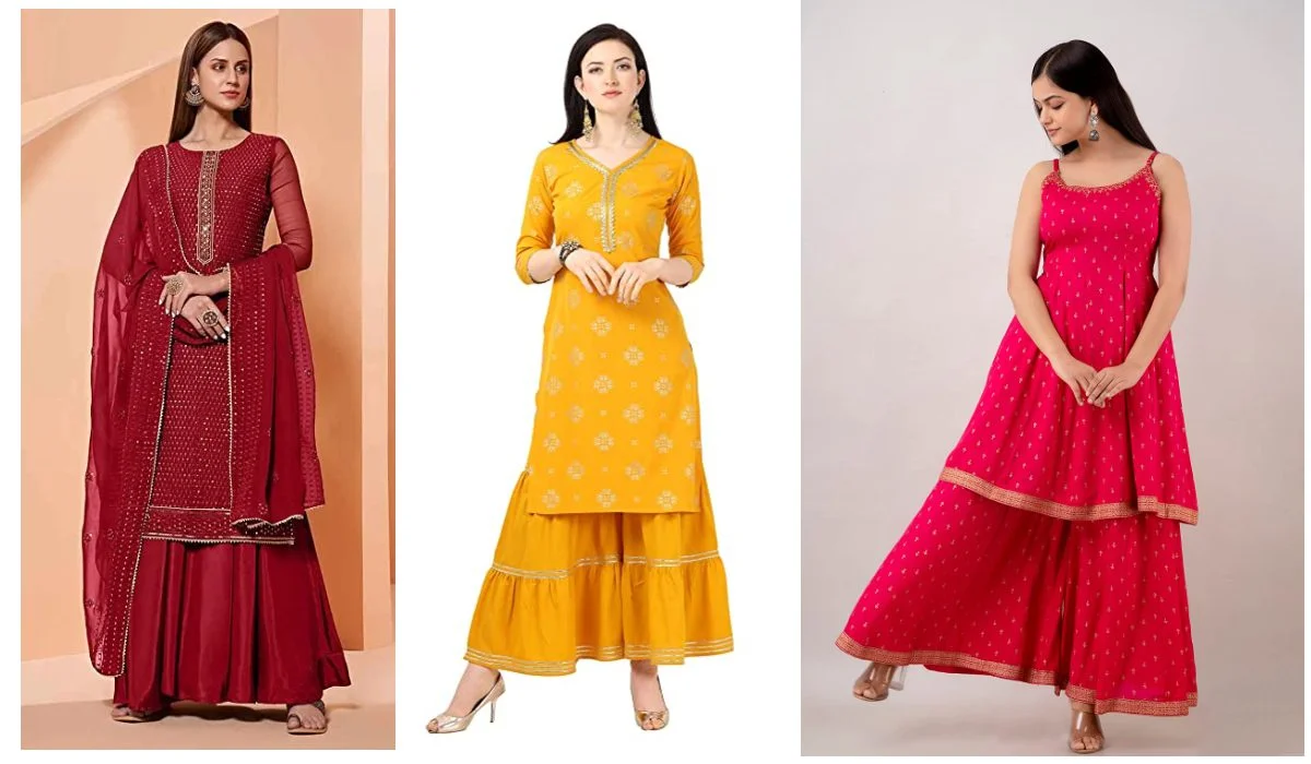 Kurti Design : Stylish Kurti And Sharara Set Designs 4 Kurti And Sharara Set