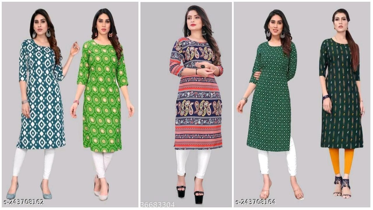 Kurti Designs : New Crepe Printed Kurti Collection for Girls 4 CREPE PRINTED KURTI COLLECTION
