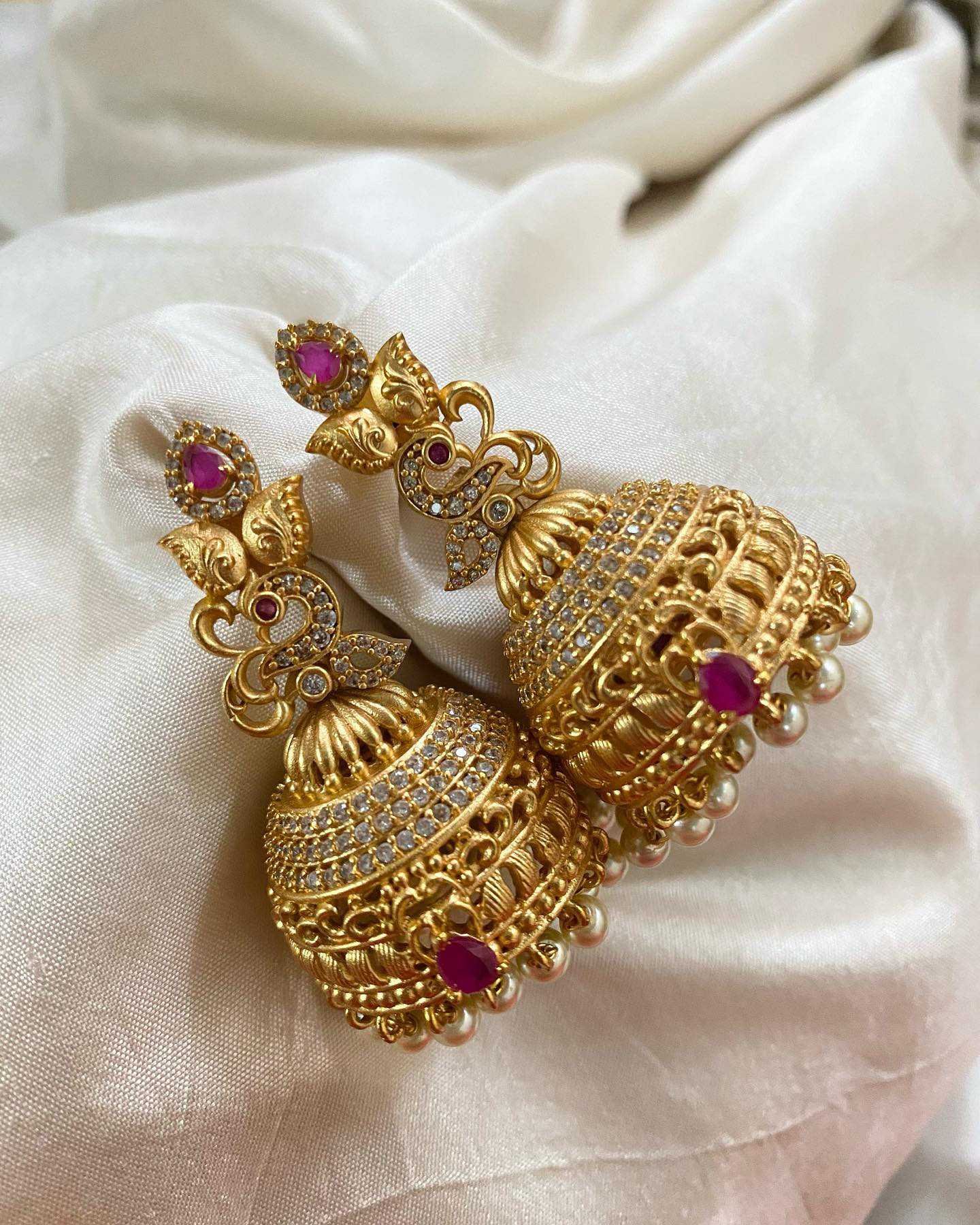 Earrings Design : New Goldplated Jhumka Earrings Designs