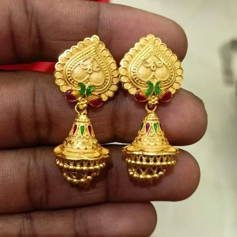 Earring Design: New Gold Plated Stylish Earring Design 8 Stylish Small Earring Design1