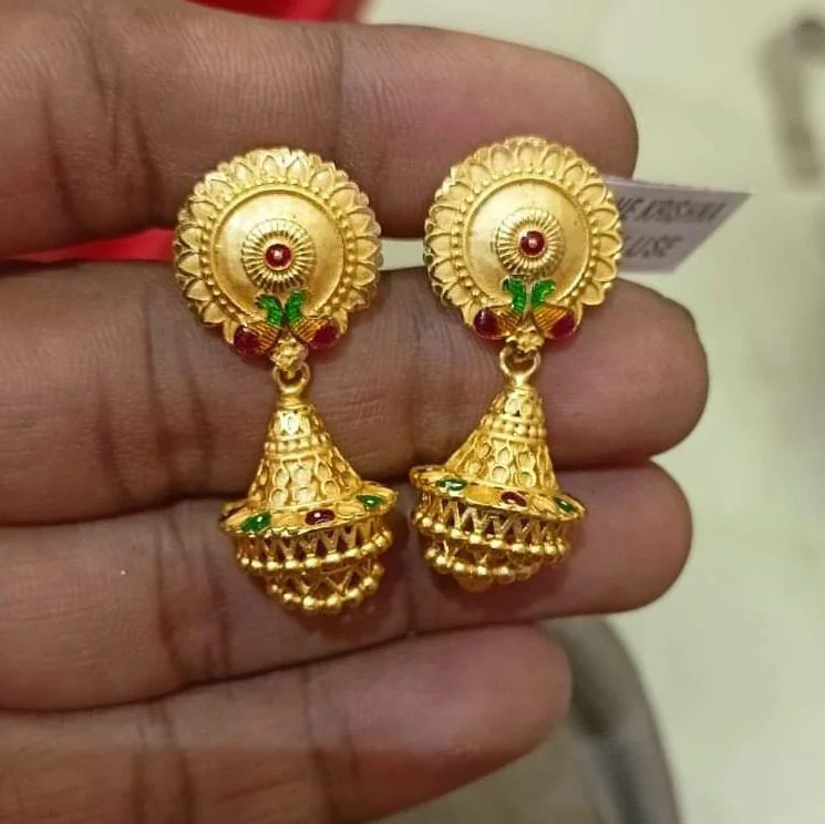 Earring Design: New Gold Plated Stylish Earring Design 7 Stylish Small Earring Design2