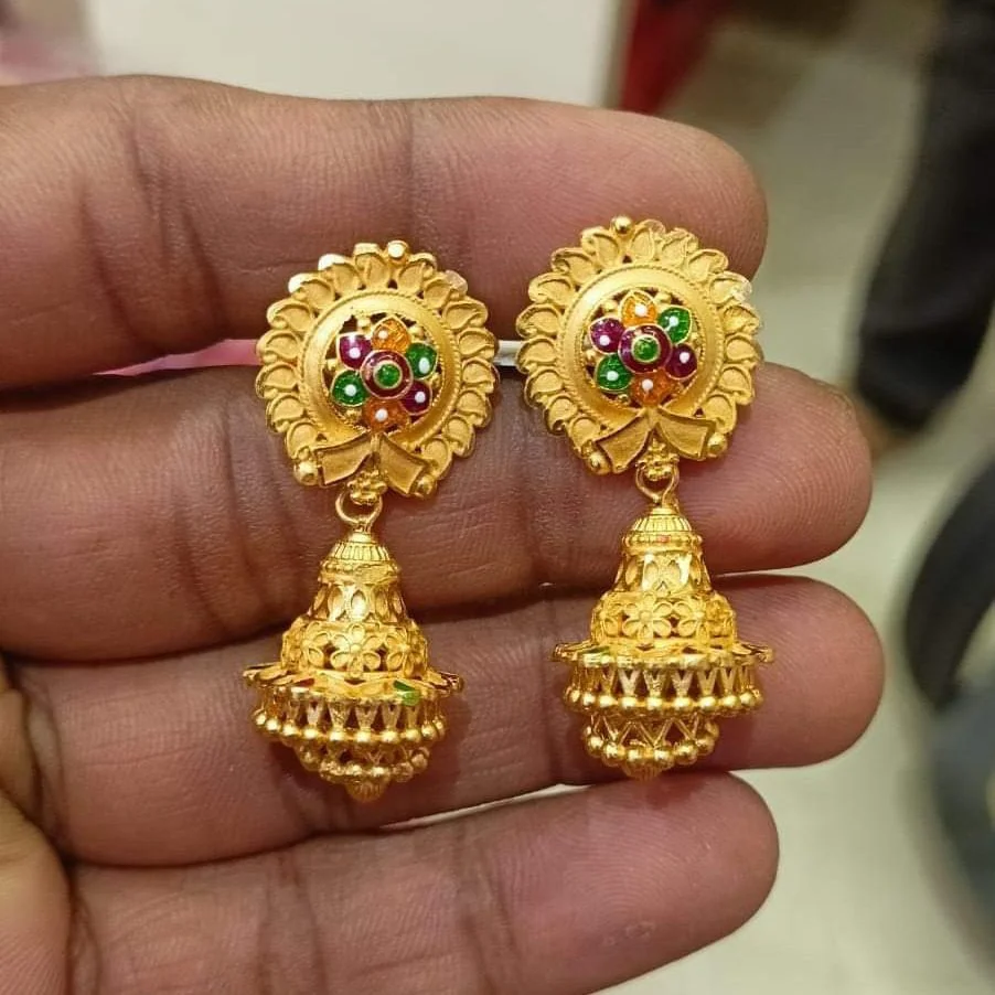 Earring Design: New Gold Plated Stylish Earring Design 5 Stylish Small Earring Design3