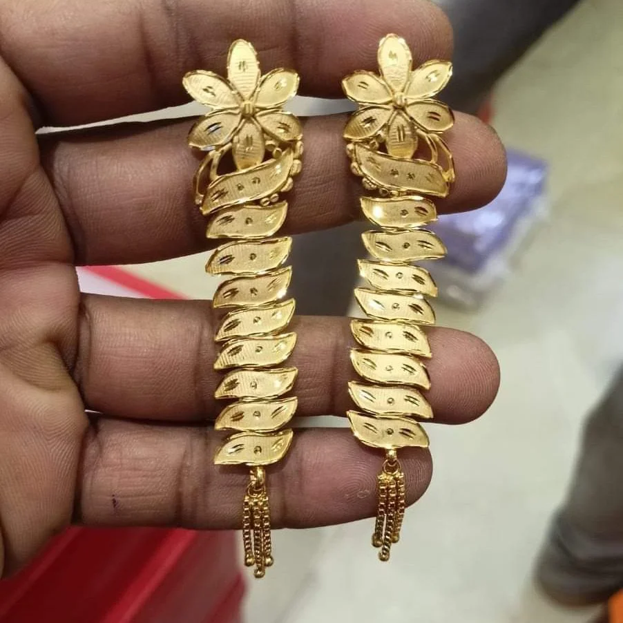 Earring Design: New Gold Plated Stylish Earring Design 11 Stylish Small Earring Design5