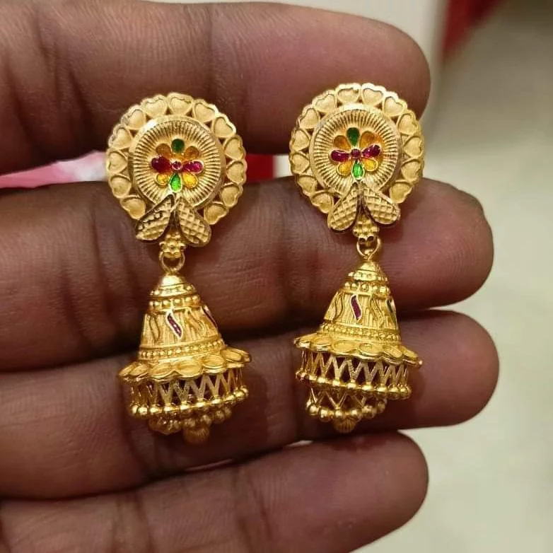 Earring Design: New Gold Plated Stylish Earring Design 9 Stylish Small Earring Design6