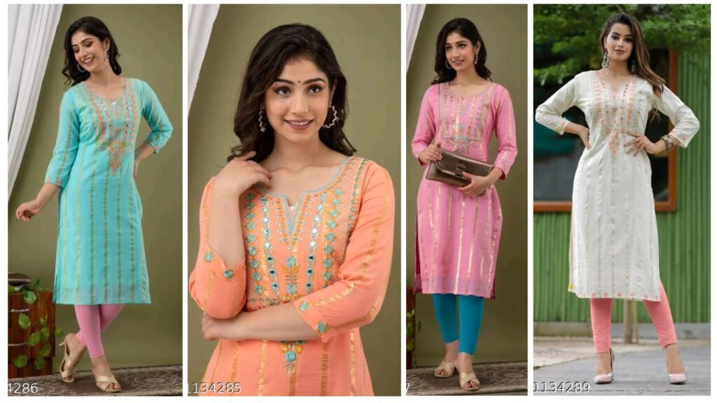 Embroidered Kurta Designs For Women
