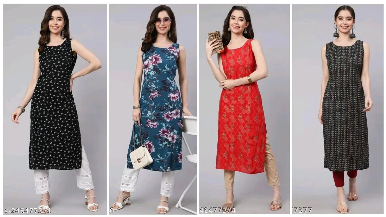 Sleeveless kurti : Latest Sleeveless kurti design For Girls 4 Latest Sleeveless kurti design For Girls