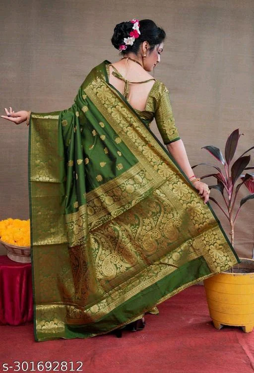 Banarasi Saree Design : New Printed Banarasi Silk Saree For Rakhi 20 New Banarsi Saree1