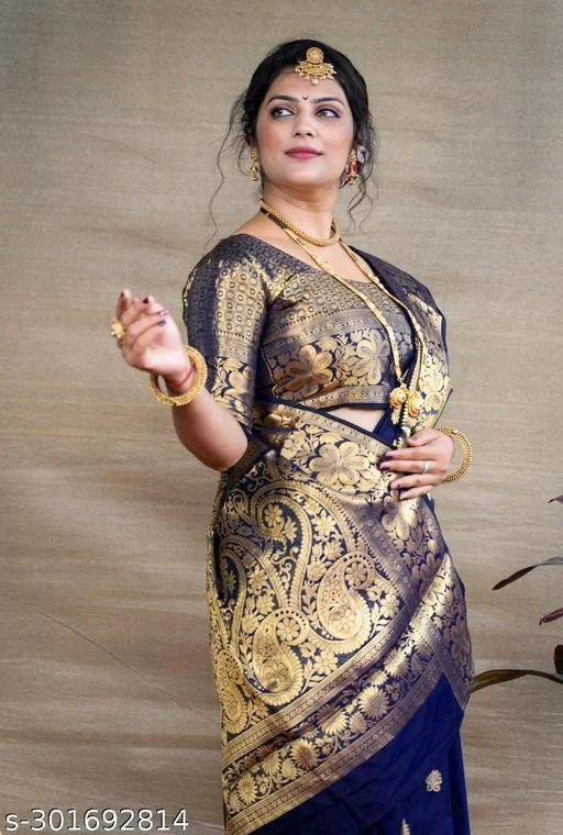 Banarasi Saree Design : New Printed Banarasi Silk Saree For Rakhi 18 New Banarsi Saree11