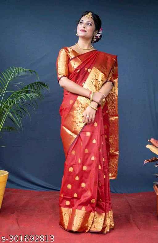 Banarasi Saree Design : New Printed Banarasi Silk Saree For Rakhi 10 New Banarsi Saree7