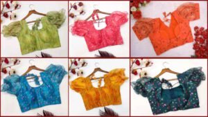 Printed Short Sleeves Blouse Designs