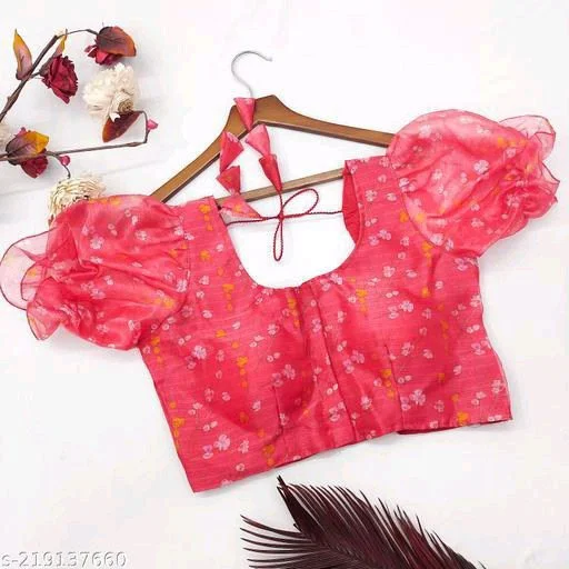 Blouse Designs : New Designer Printed Short Sleeves Blouse Designs 9 Saree Blouse Design28
