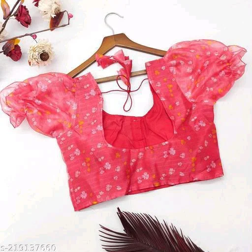 Blouse Designs : New Designer Printed Short Sleeves Blouse Designs 10 Saree Blouse Design29