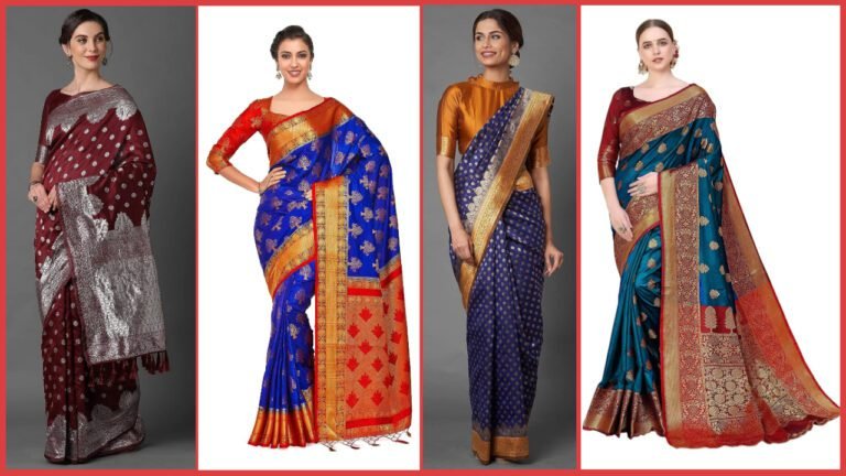 Saree Design : Stylish Kanchipuram Silk Sarees Collection