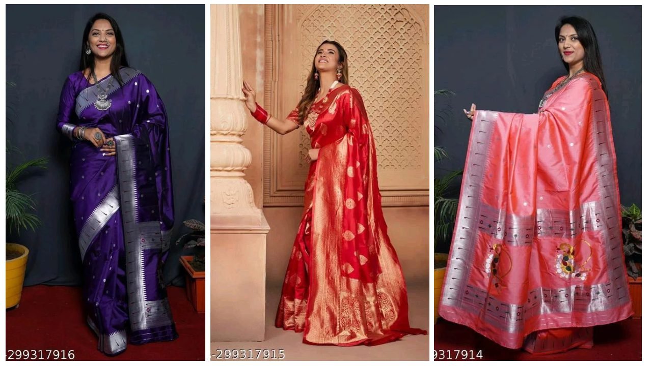 Kanjivaram Saree : New Woven Kanjivaram Jacquard sarees For Women 4 Woven Kanjivaram Jacquard sarees