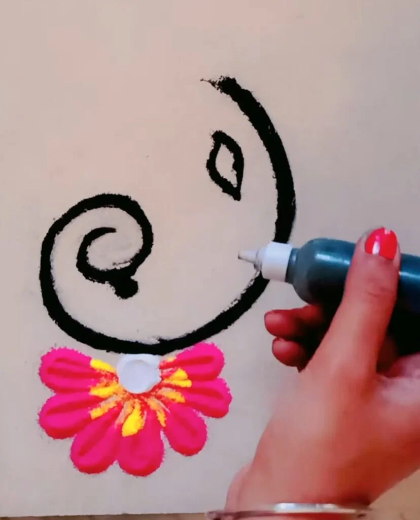 Ganeshji Rangoli Design diwali गणेशजी ganeshji shorts shortvideo 0 27 screenshot e1693761123648