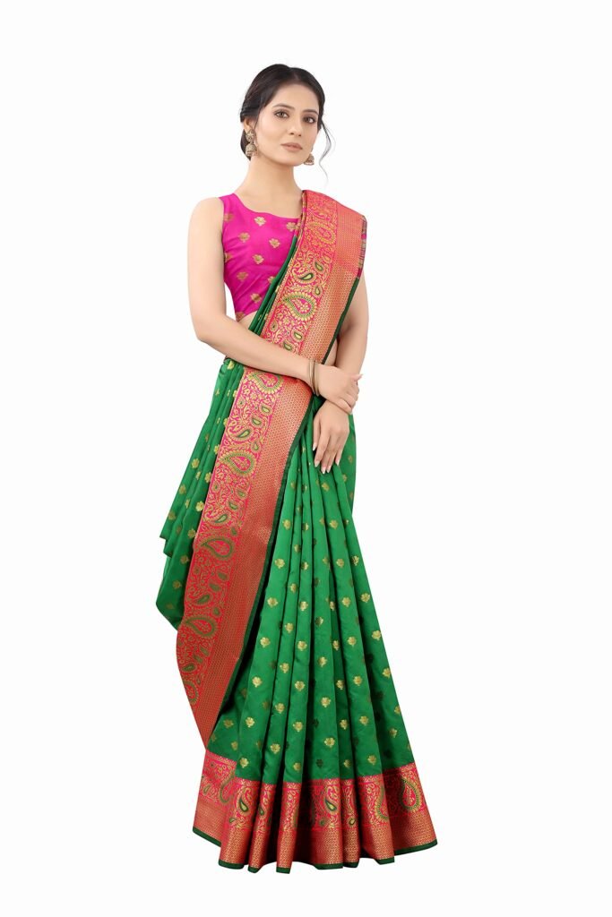 Beautiful green saree For Hariyali Teej 