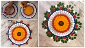 Simple Rangoli Design Step by Step