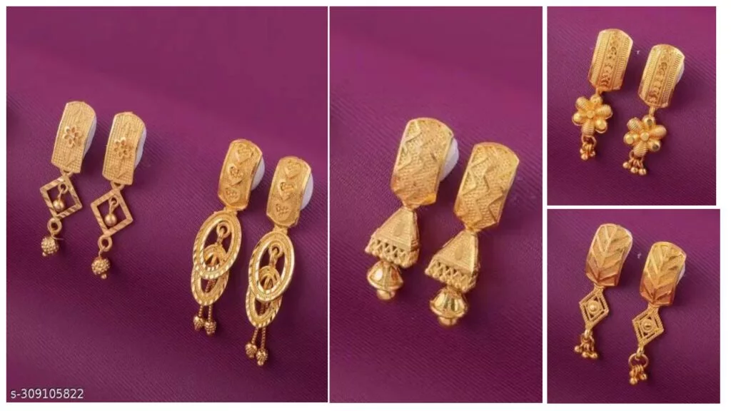 Stud Earrings Design : सुन्दर और सस्ती है ये डेली वियर कान की बलिया 2 Stud Earrings Design