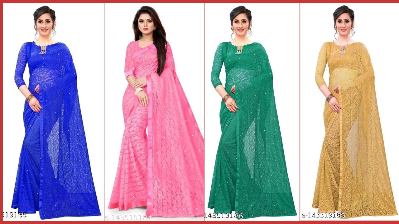 Net Saree : 400 रुपये से भी कम में पाए ये स्टाइलिश नेट साड़ी 4 Stylish Net Saree For Women