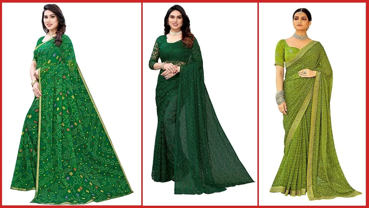 Green Saree : हरियाली तीज पर पहने हरे रंग की खूबसूरत साड़ी 4 Green Saree