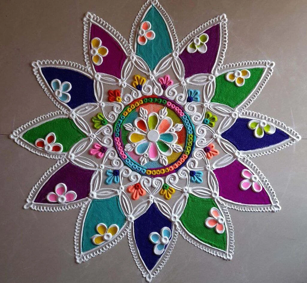 Simple Rangoli Design For Navratri