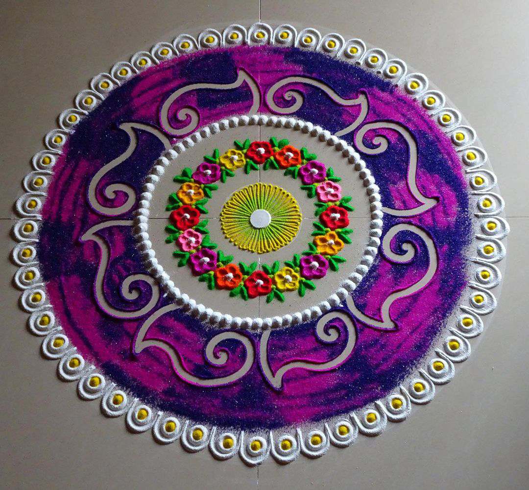 Rangoli Design : 10 Beautiful Simple Rangoli Design For Navratri ...