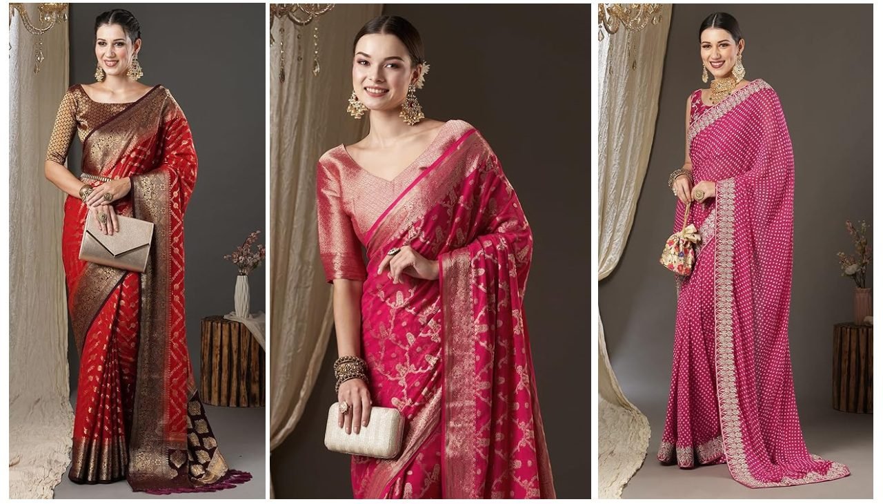 Georgette Saree for Karwa Chauth