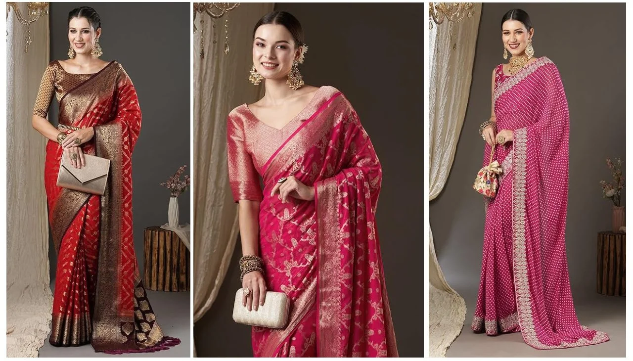Georgette Saree for Karwa Chauth