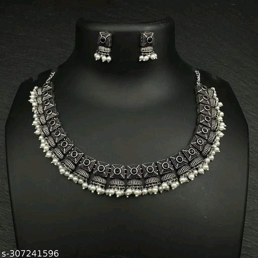 Necklace Design : 10 Stylish German Silver Choker Necklace Design For Navratri 2023