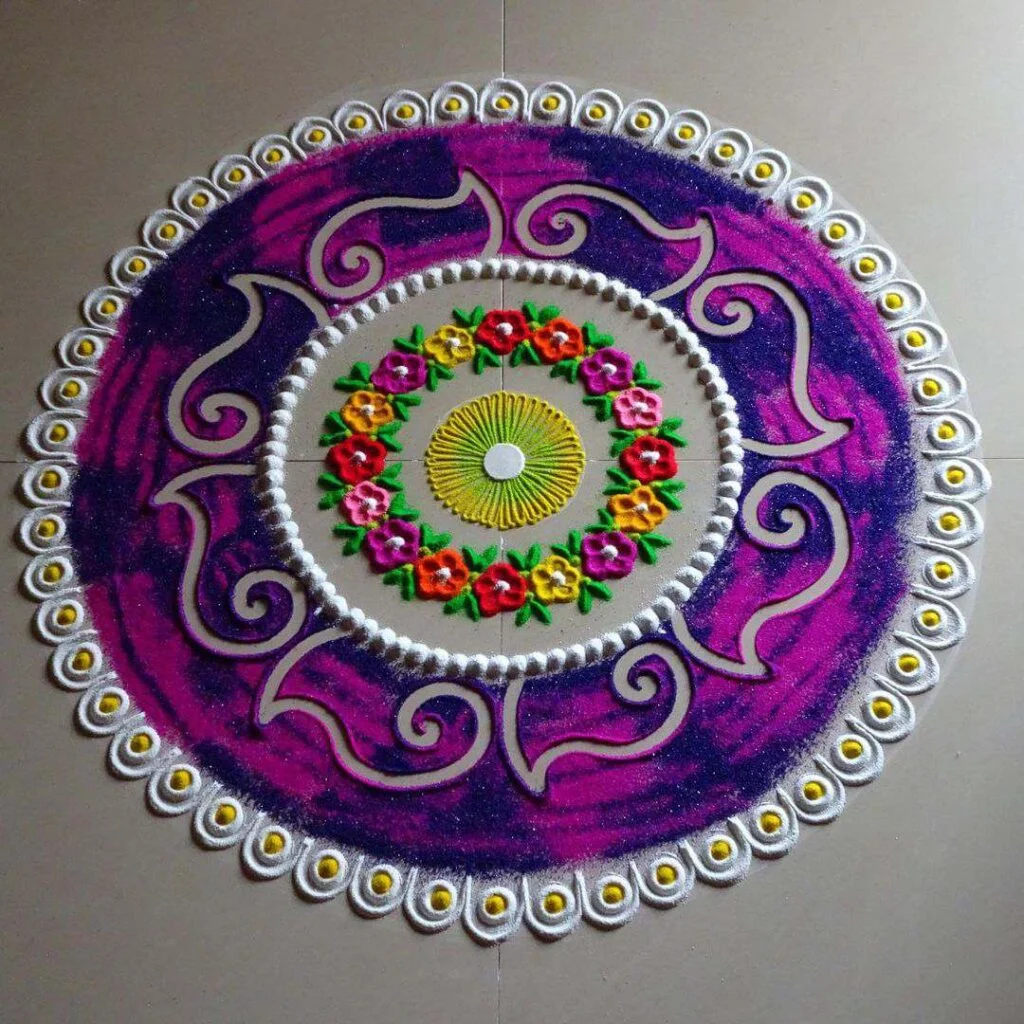 Rangoli Designs : Easy And Simple Rangoli Design For Diwali 2023 8 Simple Rangoli Design Image